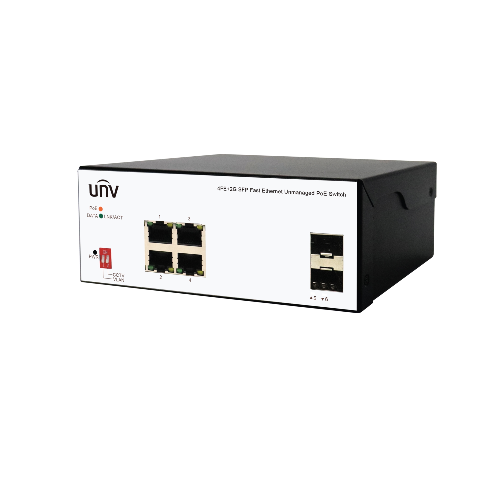 4 Port POE Network Switch with 2 Gigabit SFP Uplinks