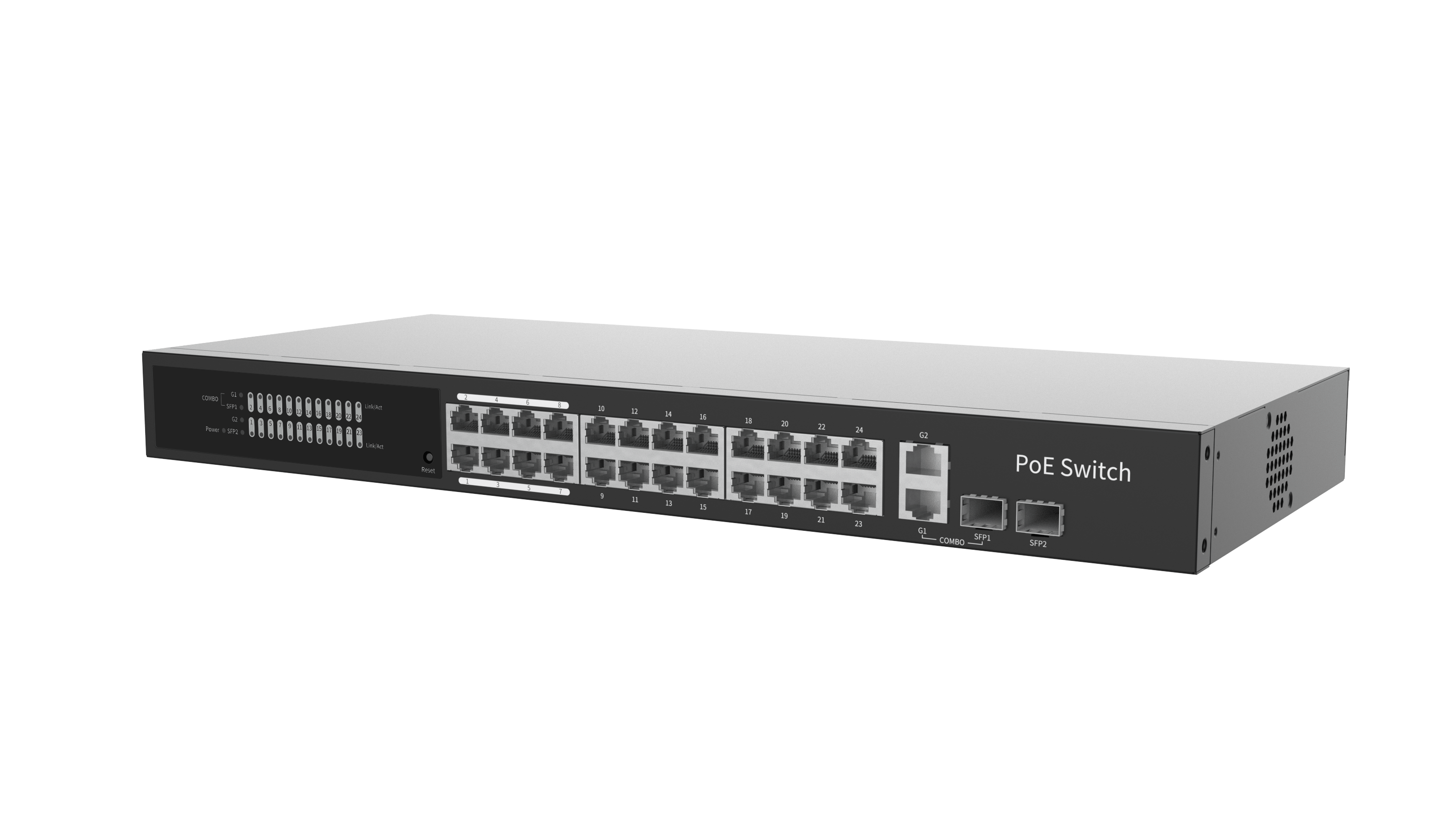 24 Port 1U Rack Mount Cloud Managed Ethernet POE Switch