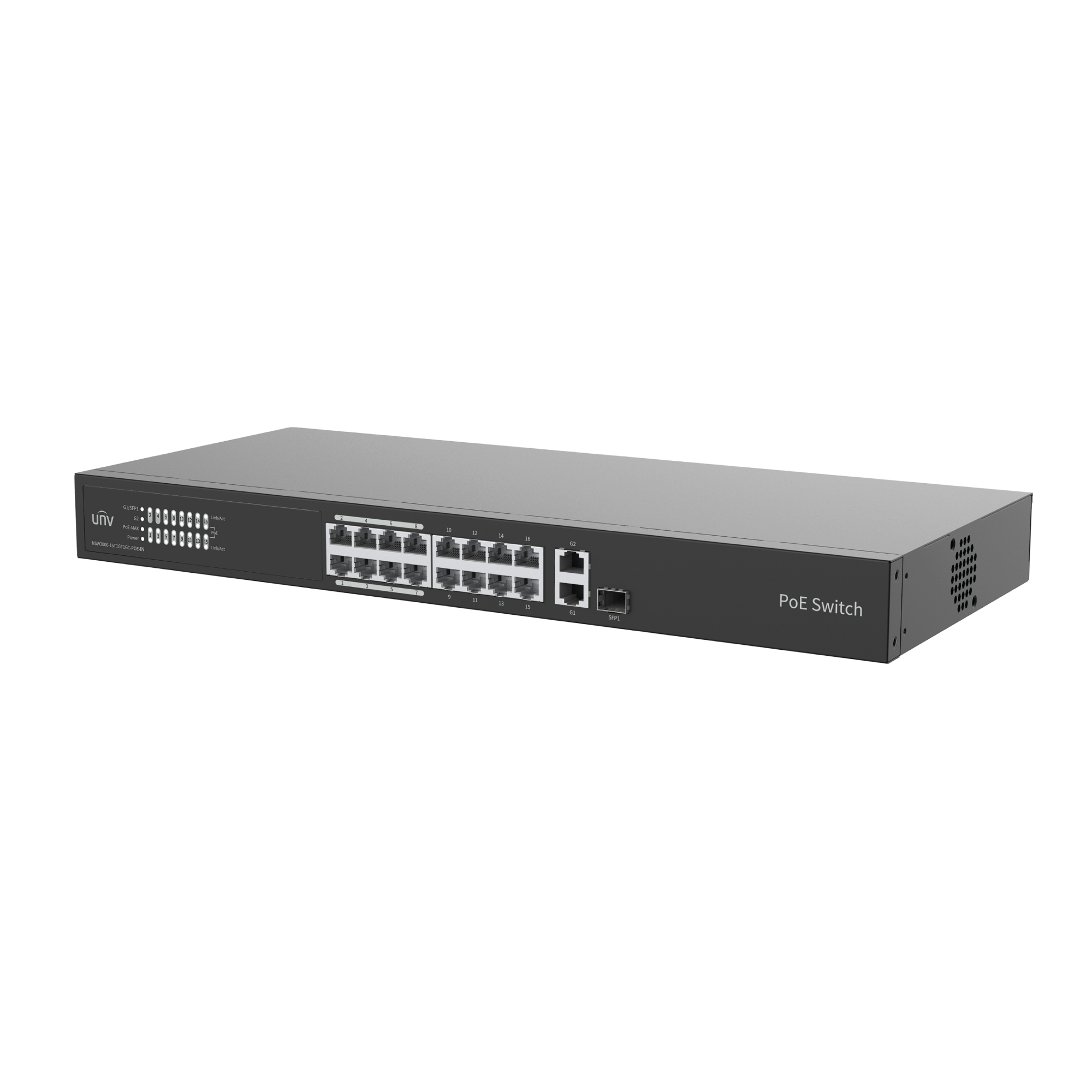 16 Port 1U Rack Mount Cloud Managed POE Switch